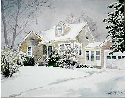 house in snow